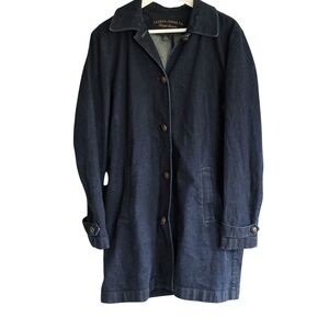 Lauren Jeans Co. Ralph Lauren Vintage Womens Denim Car Coat Size Large Y2K